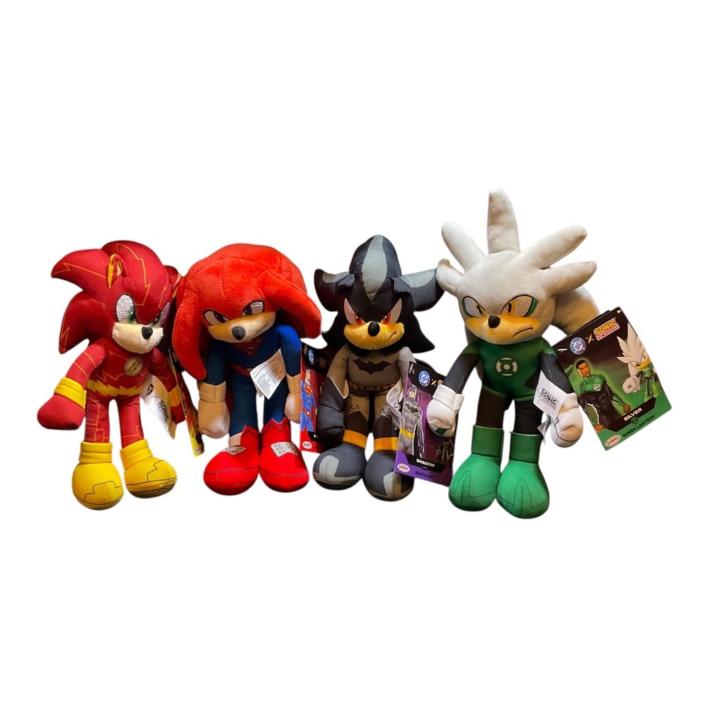 Sonic the Hedgehog x DC Comics Plush Set Flash Superman Batman Green Lantern